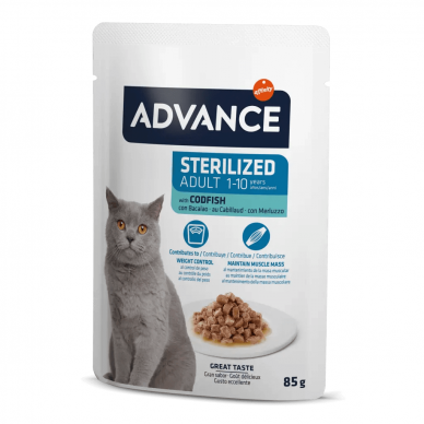 Advance Sterilized cats with Codfish  wet food for cats