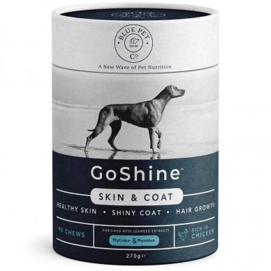 Blue Pet Co Go Shine SKIN & COAT supplements for dogs with seaweed complexes