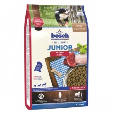 Bosch Junior Lamb and Rice sausas maistas jauniems šuniukams su ėriena ir ryžiais