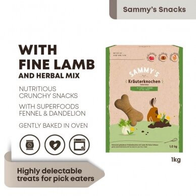 Sammy's herbal bones sausainiai šunims su ėriena 2