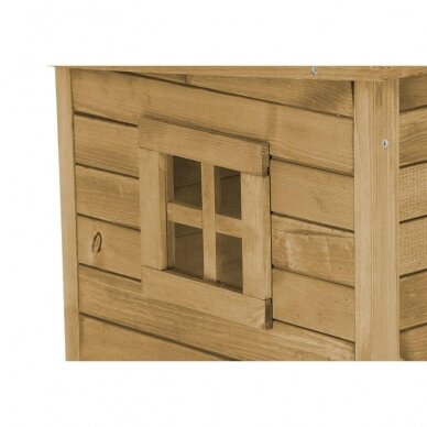 Kerbl Cat House Rustica with swing door with slats against wind and cold 4