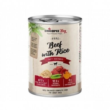 Chicopee Dog BEEF WITH RICE  wetfood for adult dogs