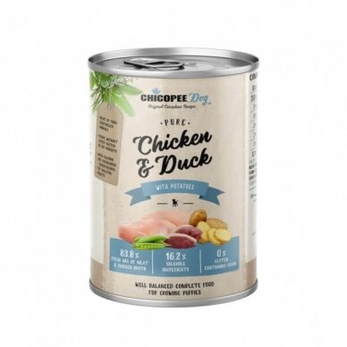 CHICOPEE Dog Chicken and Duck  400 gr wetfood for growing puppies