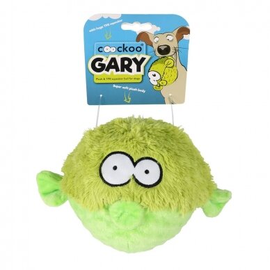 Coockoo Gary žaislas šunims spygliuotas TPR kamuoliukas, padengtas itin minkštu pliušiniu apvalkalu 4