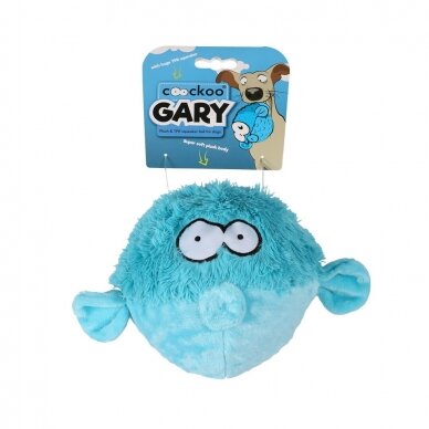 Coockoo Gary žaislas šunims spygliuotas TPR kamuoliukas, padengtas itin minkštu pliušiniu apvalkalu 4