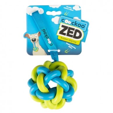 Coockoo Zed natural rubber dog toy for dental cleaning effect 3