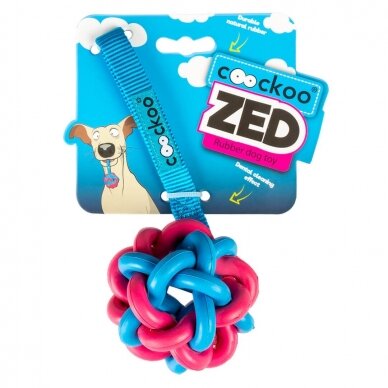 Coockoo Zed natural rubber dog toy for dental cleaning effect 2