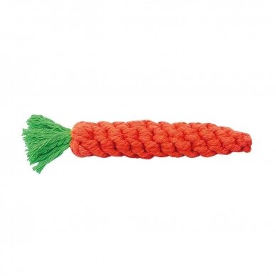 Duvo plius Knotted Cotton Carrot medvilninės virvės morkos pavidalo žaislas šunims
