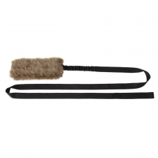 Faux fur jerk with long bungee handle for dog dog toy