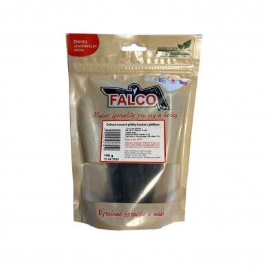 Falco Dried duck meat slices with apple 100g snacks for dogs