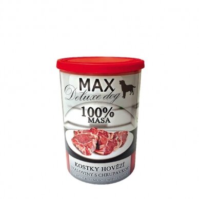 FALCO MAX DELIUXE CUBES BEEF MUSCLE WITH GRISTLE konservai šunims iš jautienos raumens su kremzle