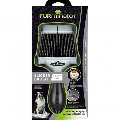 FURminator® Soft Grooming Slicker Brush šepetys šunų ir kačių kailio priežiūrai 4