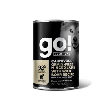 Go! Carnivore Grain-free Minced Lamb with Wild Boar 400g wet food for puppies and adult dogs