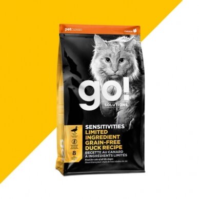 Go! Solutions SENSITIVITIES  LIMITED INGREDIENT GRAIN-FREE DUCK RECIPE sausas maistas katėms su antiena