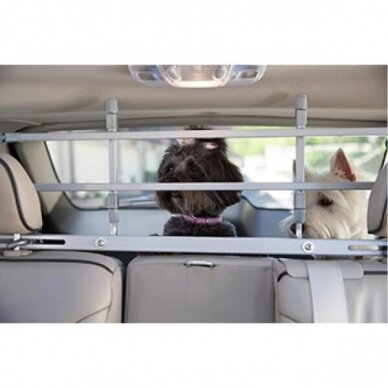 K9 KEEPER UNIVERSAL PET SAFETY BARRIER is a universal completely adjustable car safety pet containment system 11