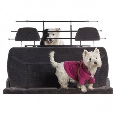 K9 KEEPER UNIVERSAL PET SAFETY BARRIER is a universal completely adjustable car safety pet containment system 14