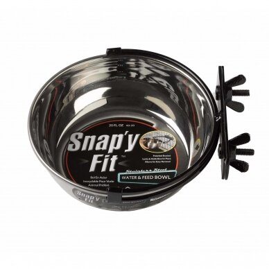 MidWest Snapy Fit Stainless Steel bowl dubenėliai šunims tvirtinami prie narvų 2