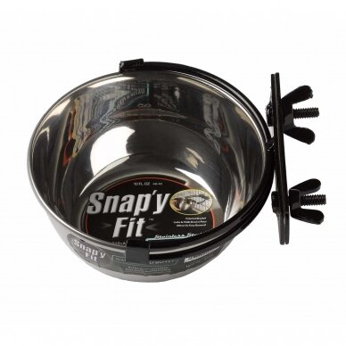 MidWest Snapy Fit Stainless Steel bowl dubenėliai šunims tvirtinami prie narvų