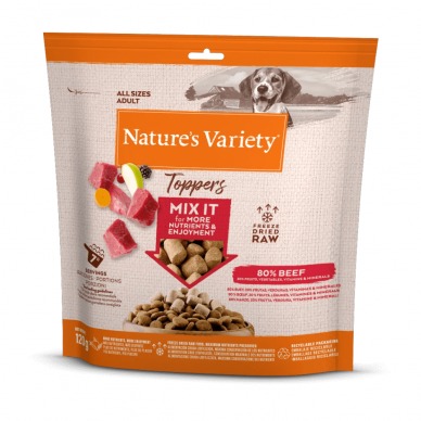 Nature's Variety BEEF TOPPERS  Freeze Dried Food FOR ADULT DOGS