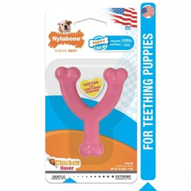 NYLABONE Puppy Teething Chew Wishbone toy for growing puppies 1