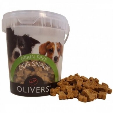 OLIVER'S SOFT SNACK GRAIN FREE DUCK 500 G antienos skanėstai šunims