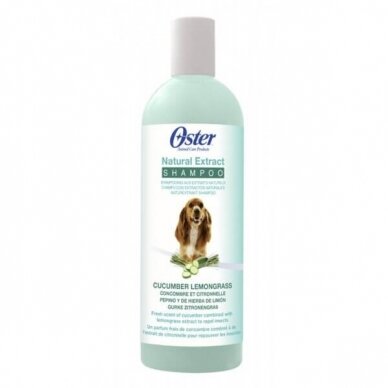 OSTER NATURAL EXTRACT SHAMPOO CUCUMBER/LEMONGRASS 473 ML  šampūnas su natūraliais ekstraktais šunims