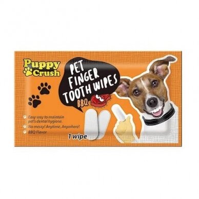 Puppy crush Pet Finger Tooth Wipes BBQ designed to optimize oral health and freshen breath for dogs and cats 1