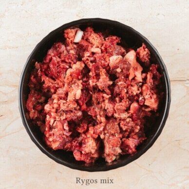 Šaldytas mėsos mišinys SALMO subalansuotas maistas šunų mitybai