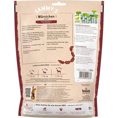 Sammy's sausages dog snacks from juicy pieces of water buffalo 1