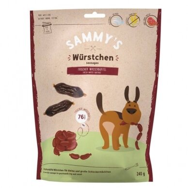 Sammy's sausages dog snacks from juicy pieces of water buffalo