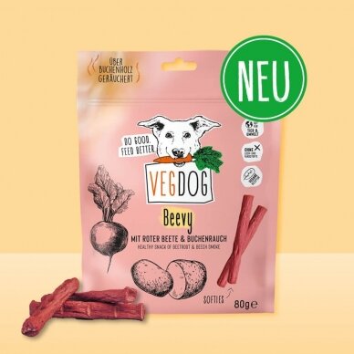 VEGDOG BEEVYS  Beetroot 80 g vegan dog treats
