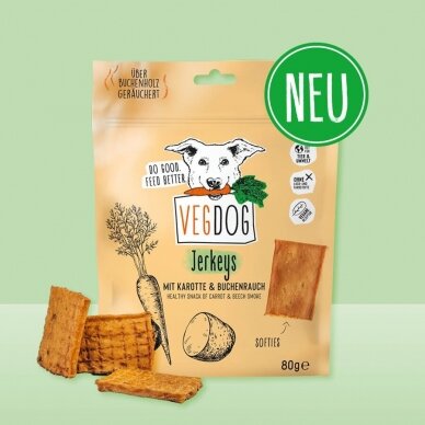 VEGDOG JERKEYS Carrot 80 g vegan dog treats